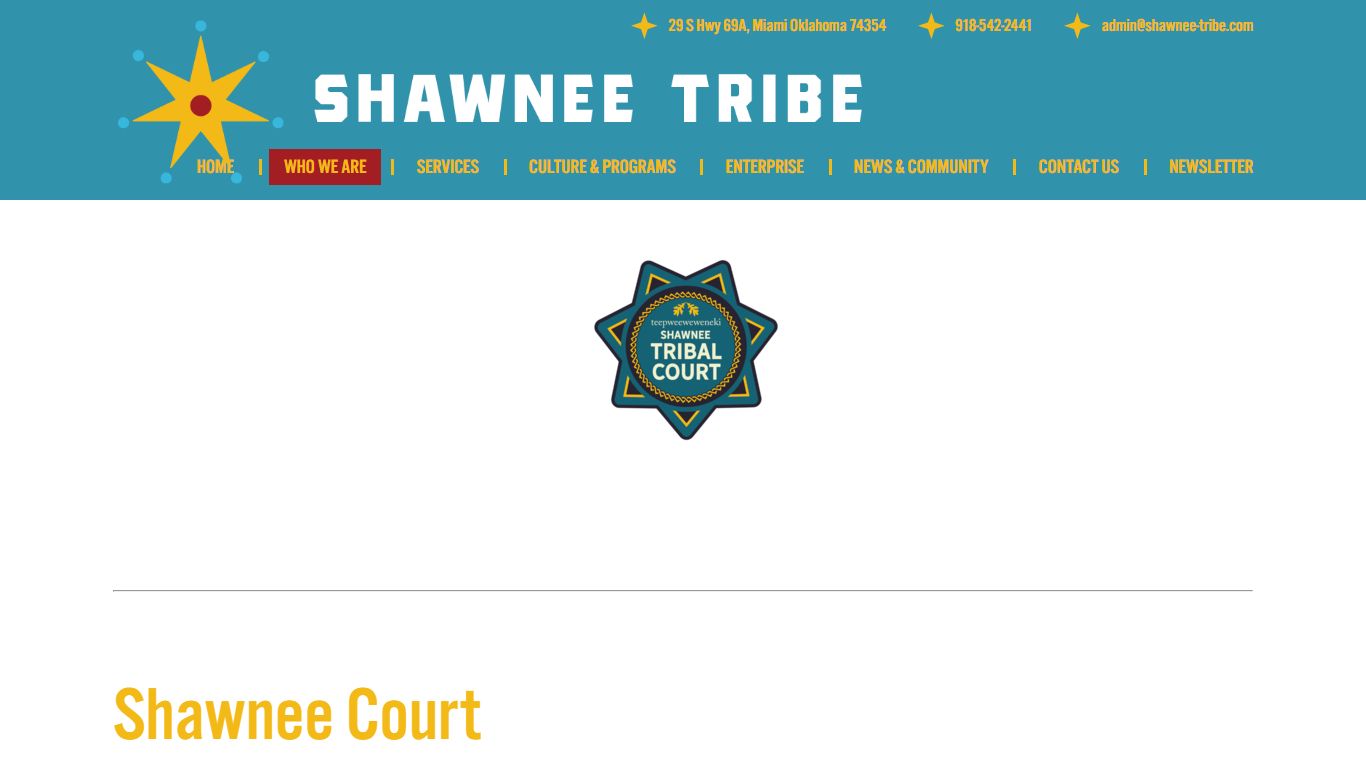 Shawnee Court – The Shawnee Tribe